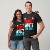 Shred White And Blueは重量挙げエクササイズ Tシャツ (ユニセックス)