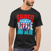 Shred White And Blue is Weightlifting Exercise  1 Tシャツ (正面)