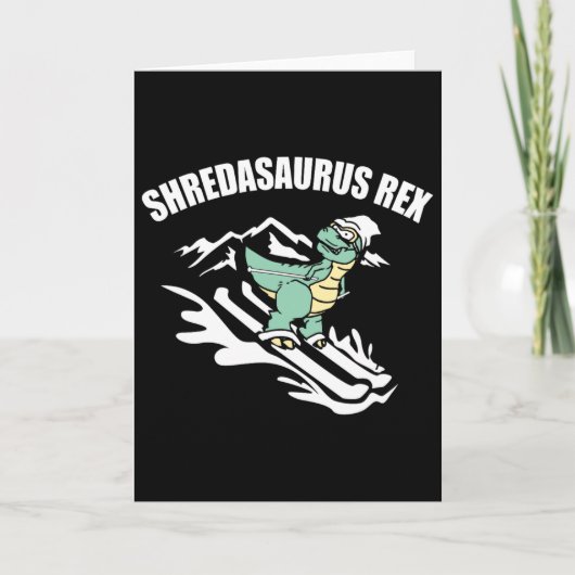 Shredasaurus Rex Ski Dinosaur Kids Funny Skiing Gi カード (正面)