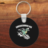 Shredasaurus Rex Ski Dinosaur Kids Funny Skiing Gi キーホルダー (正面)