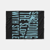 Shredding The Slope Skiing Shirt Funny Winter Spor フリースブランケット (正面(横))