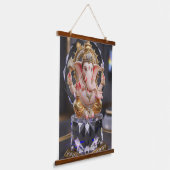 Shree Ganesha Crystal & Diamond Sculpture Ha 吊り下げ型タペストリー (傾斜あり)