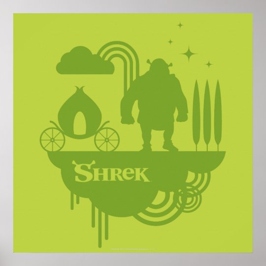 Shrekのおとぎ話のシルエット ポスター Zazzle Co Jp