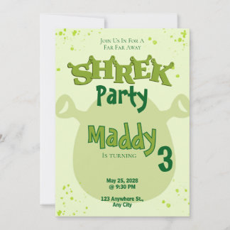 Shrek Inspired Birthday Invitation | Far Far Away  招待状