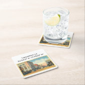 Shreveport LAマップ座標ヴィンテージスタイル スクエアペーパーコースター (インサイチュ)