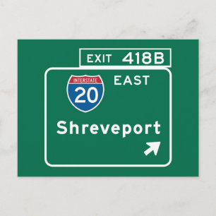 Shreveport、LAロードサイン ポストカード