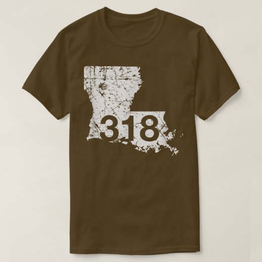 Shreveport Ruston Tallulah市外局番318 （ルイジア） Tシャツ (デザイン正面)