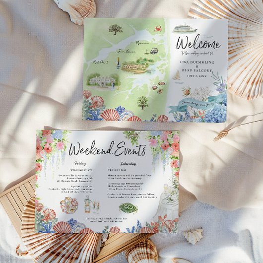 Shrewsbury New Jersey Wedding Weekend Welcome Map