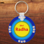 Shri RadhaのようにVrindavan英語 キーホルダー (正面)