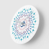 Shri YantraかSriのチャクラ-白熱［赤熱］光を放つなエネルギー ラウンド壁時計 (傾斜)