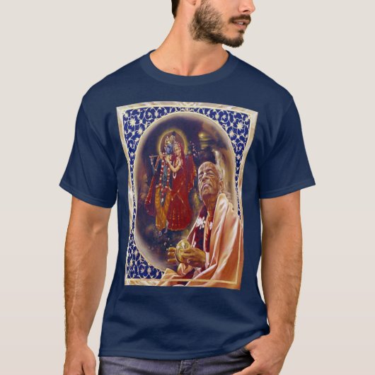 Shrila PrabhupadaはKrishnaでめい想します Tシャツ (正面)