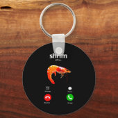 Shrim Is Calling Misspelled Funny Shrimp Calling M キーホルダー (正面)