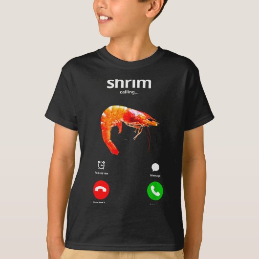 Shrim Is Calling Misspelled Funny Shrimp Calling M Tシャツ (正面)