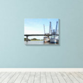 Shrimp boats moored キャンバスプリント (インサイチュ (ウッドフロア))