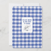 Shrimp Boil Casual Seafood Dinner Blue Gingham 招待状 (裏面)