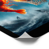 Shrimp Dunking On Shark Funny Fishing Meme  ポスター (角)