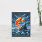 Shrimp Dunking On Shark Funny Fishing Meme Basketb カード (正面)