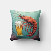 Shrimp Holding a Glass of Beer クッション (正面)