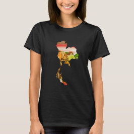 Shrimp Pad Thai in the shape of Thailand Tシャツ