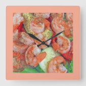 Shrimp Salad  スクエア壁時計 (正面)
