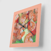 Shrimp Salad  スクエア壁時計 (傾斜)