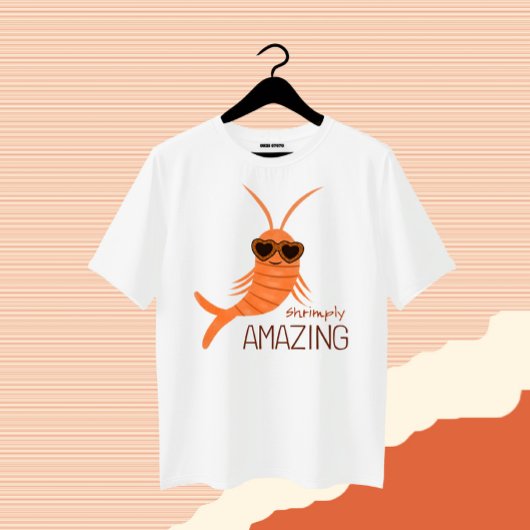 Shrimp with sunglasses tシャツ