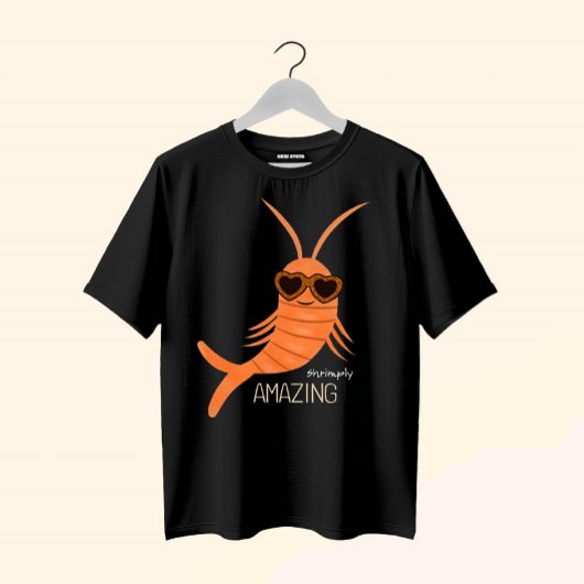 Shrimp with sunglasses tシャツ