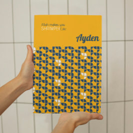 SHRIMPLYかわいいイエローブルー子供部屋カスタム ポスター