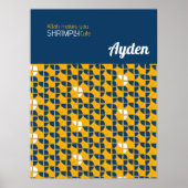 SHRIMPLYかわいいブルーイエロー子供部屋カスタム ポスター (正面)