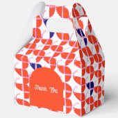 SHRIMPLYオレンジ色の白いパターン、Aqiqah赤ちゃんシャワー フェイバーボックス (裏面)