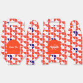 SHRIMPLYオレンジ色の白いパターン、Aqiqah赤ちゃんシャワー フェイバーボックス (見開き)