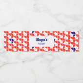 SHRIMPLYオレンジ色の白いパターン、Aqiqah赤ちゃんシャワー ペットボトルラベル (シングルラベル)