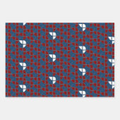 SHRIMPLYファンタスティック子供部屋レトロレッドブルー ラッピングペーパーシート (正面)