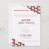 SHRIMPLYレトロホワイトレッド、Aqiqah赤ちゃんシャワー 招待状 (正面)