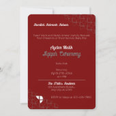 SHRIMPLYレトロレッドホワイト、Aqiqah赤ちゃんシャワー 招待状 (正面)