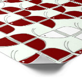 SHRIMPLY愛らしいレトロレッドホワイト子供部屋カスタム ポスター (角)