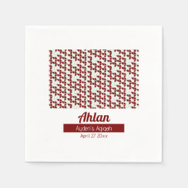 SHRIMPLY白い赤いパターン、Aqiqah赤ちゃんシャワー スタンダードカクテルナプキン