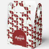 SHRIMPLY白い赤いパターン、Aqiqah赤ちゃんシャワー フェイバーボックス (見開き)