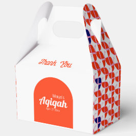 SHRIMPLY白オレンジパターン、Aqiqah赤ちゃんシャワー フェイバーボックス