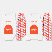 SHRIMPLY白オレンジパターン、Aqiqah赤ちゃんシャワー フェイバーボックス (見開き)