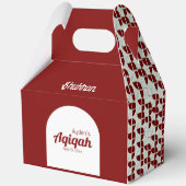 SHRIMPLY赤い白のパターン、Aqiqah赤ちゃんシャワー フェイバーボックス (裏面)