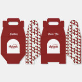 SHRIMPLY赤い白のパターン、Aqiqah赤ちゃんシャワー フェイバーボックス (見開き)