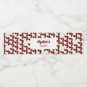 SHRIMPLY赤い白のパターン、Aqiqah赤ちゃんシャワー ペットボトルラベル (シングルラベル)