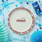 SHRIMPLY赤い白のパターン、Aqiqah赤ちゃんシャワー ペーパープレート (パーティー)