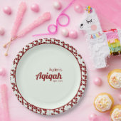 SHRIMPLY赤い白のパターン、Aqiqah赤ちゃんシャワー ペーパープレート (パーティー)