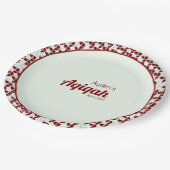 SHRIMPLY赤い白のパターン、Aqiqah赤ちゃんシャワー ペーパープレート (アングル)