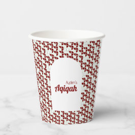 SHRIMPLY赤い白Aqiqah赤ちゃんシャワー 紙コップ