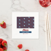 SHRIMPLY赤い青のパターン、Aqiqah赤ちゃんシャワー スタンダードカクテルナプキン (インサイチュ)