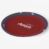 SHRIMPLY赤い青のパターン、Aqiqah赤ちゃんシャワー ペーパープレート (アングル)