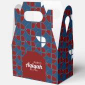 SHRIMPLY青の赤いパターン、Aqiqah赤ちゃんシャワー フェイバーボックス (見開き)